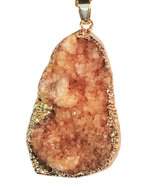 Peach Druzy Necklace