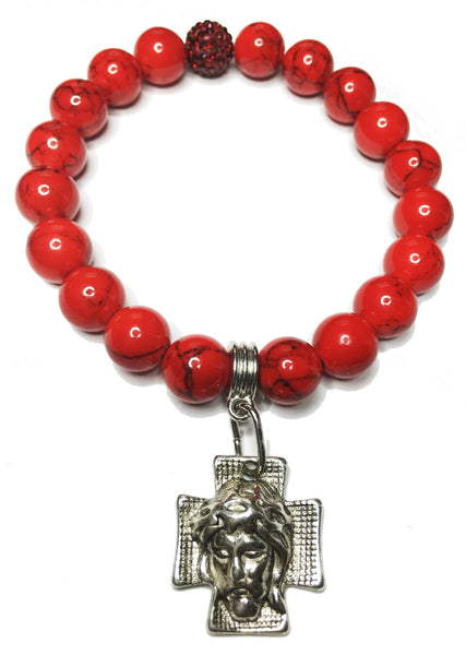 Red Turquoise Cross Bracelet